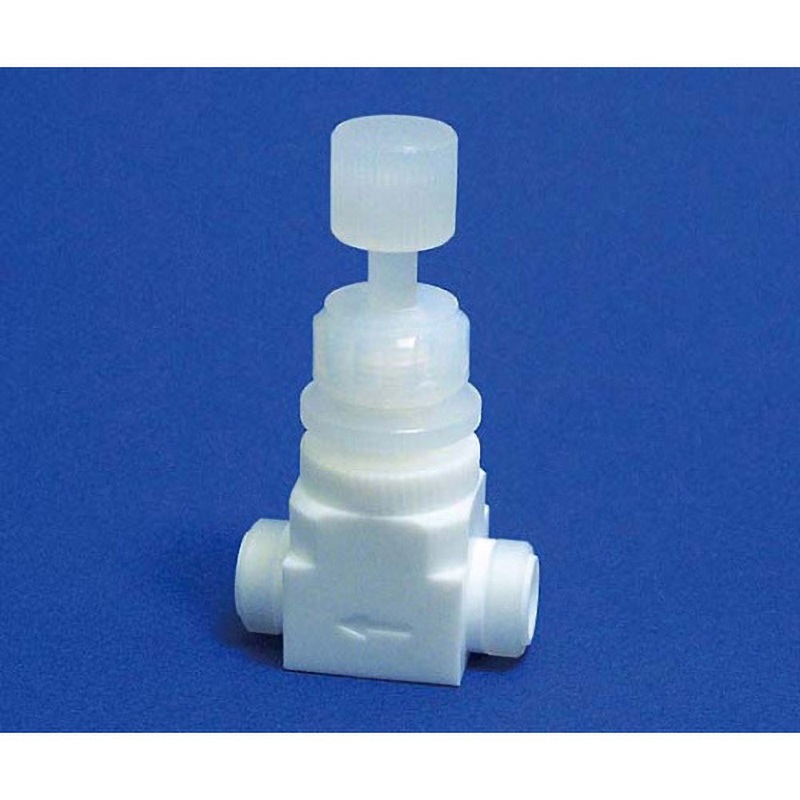 F-2030-02 PTFEメスニードルバルブ装置用水平型 F-2030シリーズ フロン工業 種別Rc3/8