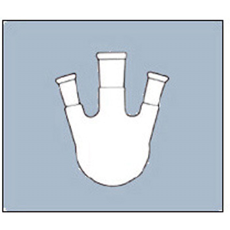 4965FK100-15 共通摺合せ三ツ口フラスコ 側管角度15° 4965FKシリーズ IWAKI(AGCテクノグラス) 100mL