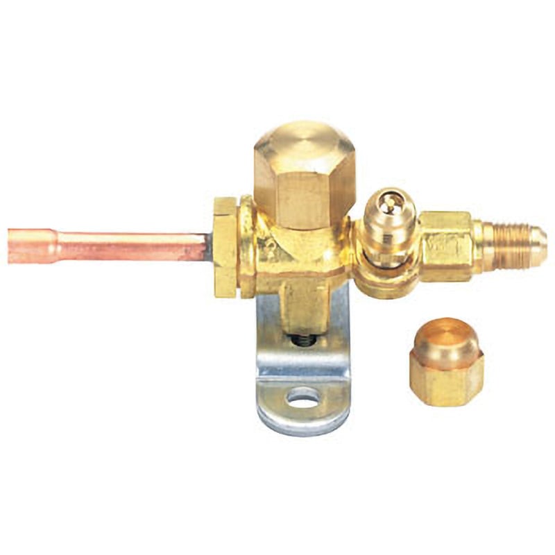 TA281HA-3 サービスポート付ボールバルブ3/8”ロー付け×3/8”フレア イチネンTASCO 対応冷媒種別:新冷媒R410A用