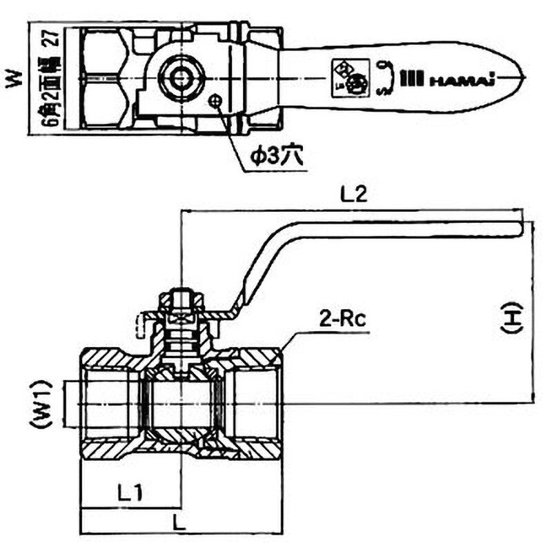 RBS-319 ねじガス栓黄色レバー式 1個 ハマイ 【通販モノタロウ】 RBS-319 ねじガス栓黄色レバー式 1個 ハマイ 【通販モノタロウ】