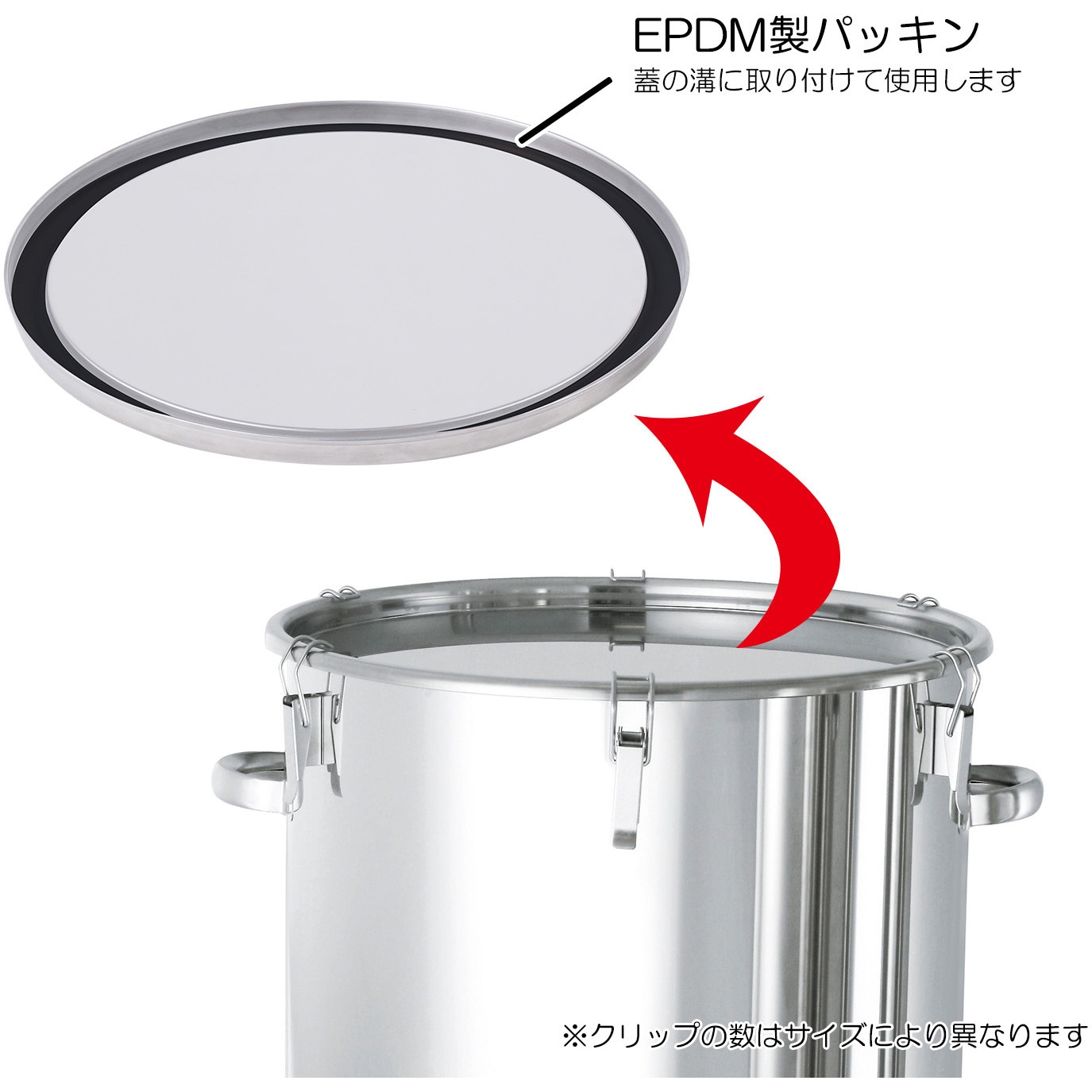 CTH-565H/PEB 密閉式ステンレスタンク クリップ A型EPDMパッキン付 CTH