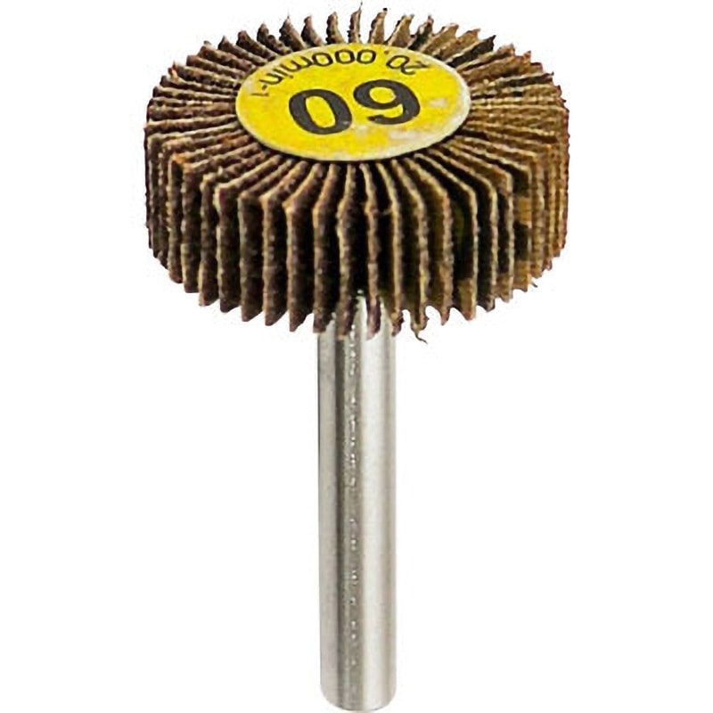 UF30104 軸付フラップホイール(6mm軸) ヤナセ(柳瀬) 粒度60 外径30mm 1箱(10本) UF30104