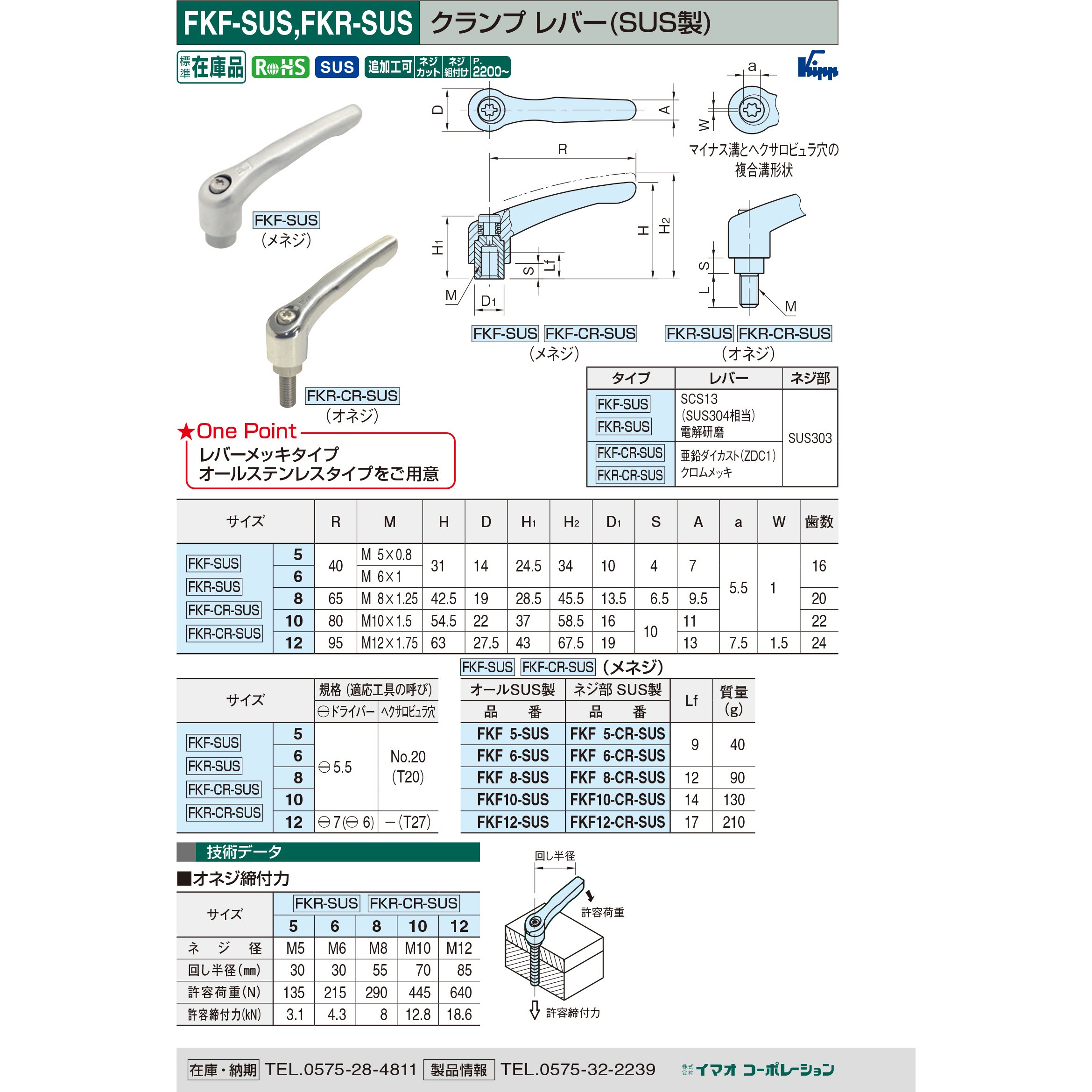Amazon.co.jp: kipp クランプレバー オールステンレス FKF12-SUS