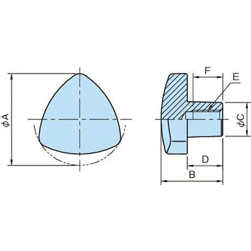 TK50-M8-SUS TK-SUS スリーロブノブ(SUS製) イマオコーポレーション めねじ 呼びM8取付長15mm