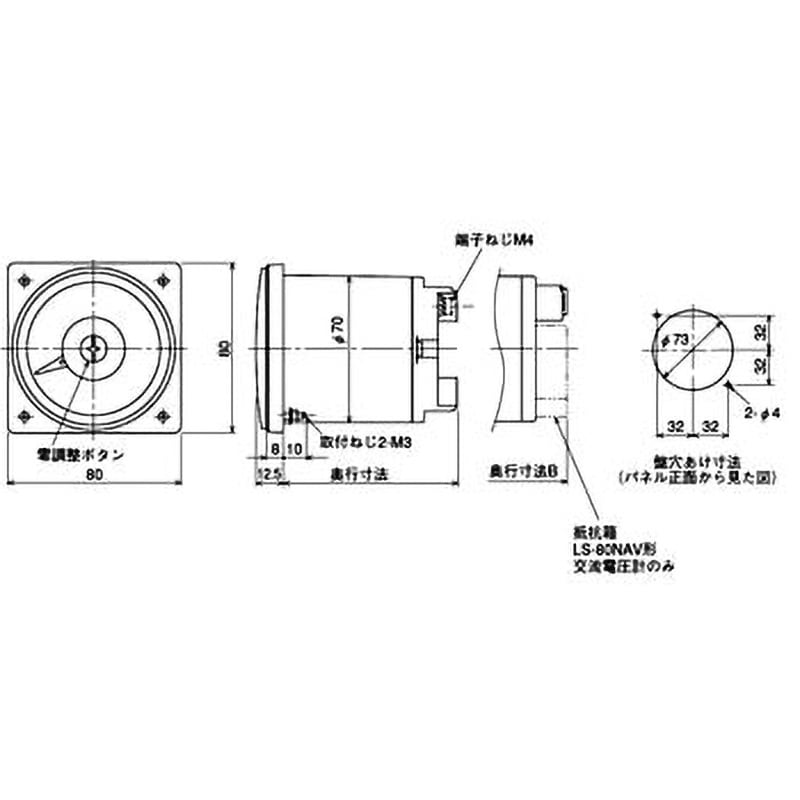 交流電流計 広角度計器 LS-NAAシリーズ