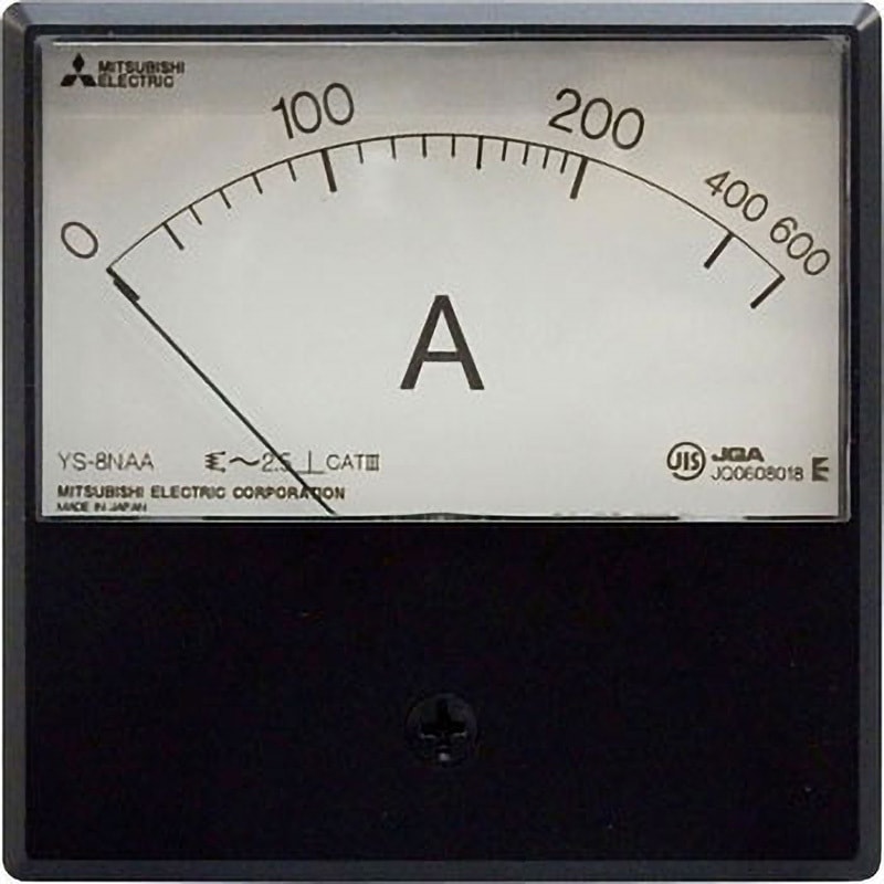 YS-8NAA B 0-200-600A 200/5A N 交流電流計 角形計器 Y-Nシリーズ 三菱