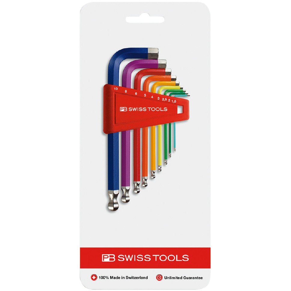 212.H-10RBCN ボール六角棒レンチセット(レインボー) PB SWISS TOOLS