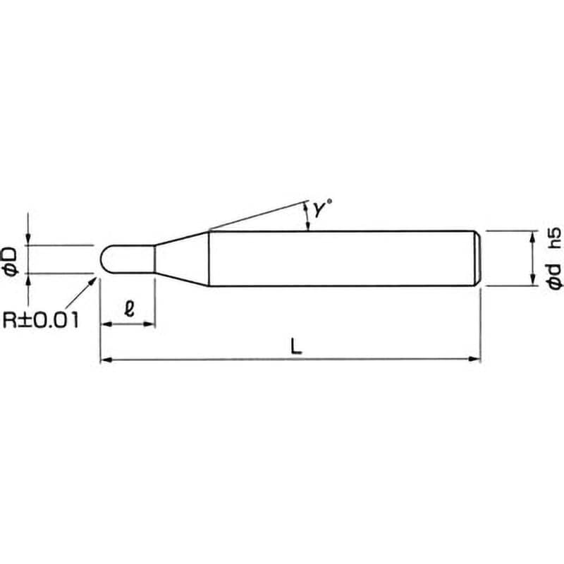 MSB345 R4 無限コーティング3枚刃ボールエンドミル 日進工具(NS) 超微粒子超硬合金製 ねじれ角45°  刃径8mmシャンク径8mm刃長12mm - 【通販モノタロウ】