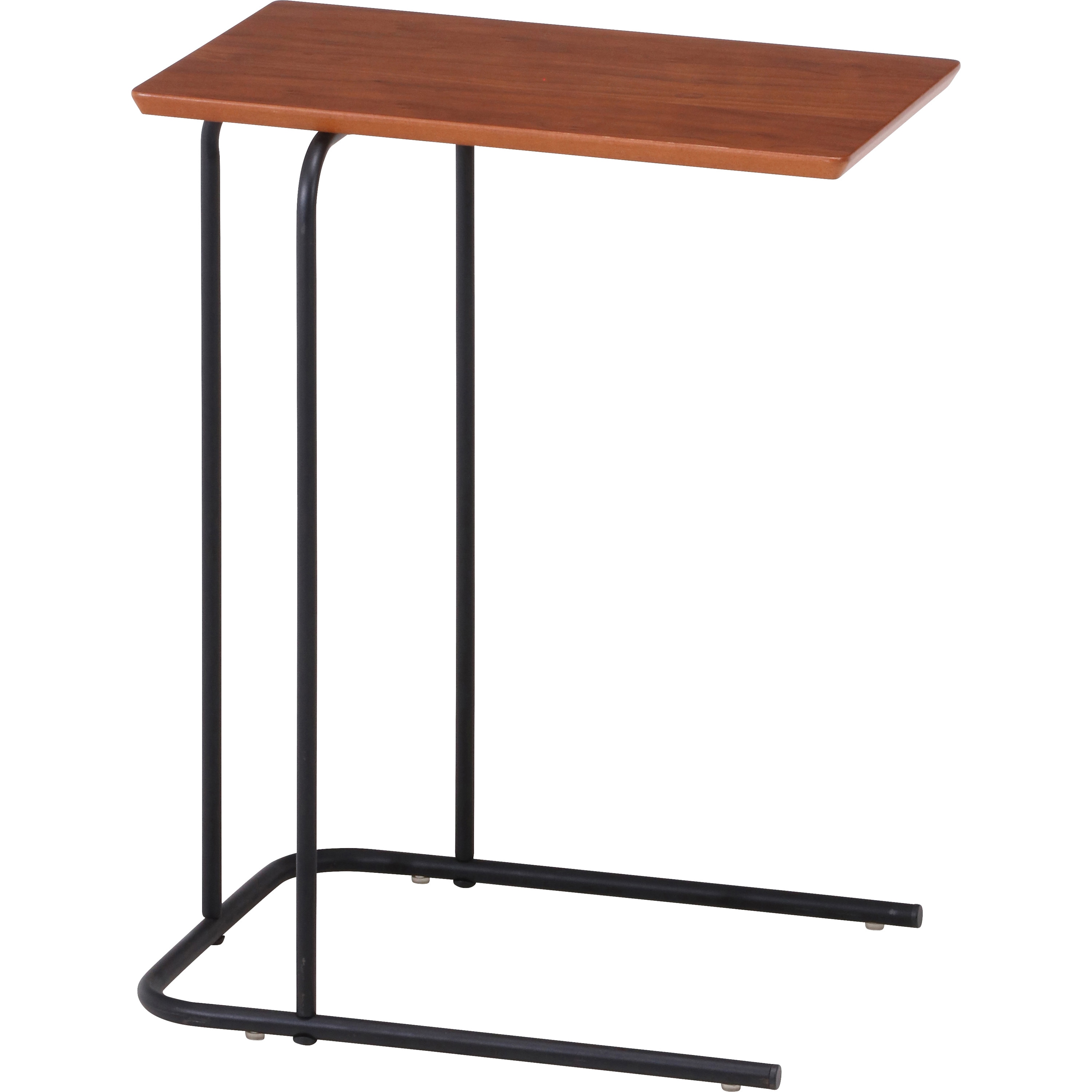 12519 突板サイドテーブル 不二貿易 ブラウン/ブラック色 高さ600mm幅