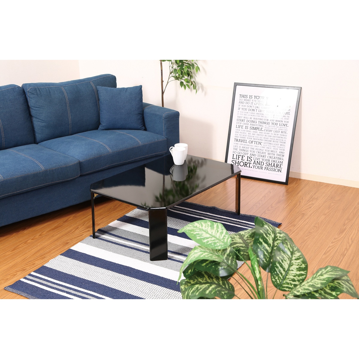 12848 UVローテーブル ルーチェ 不二貿易 ブラック色 高さ320mm幅900mm