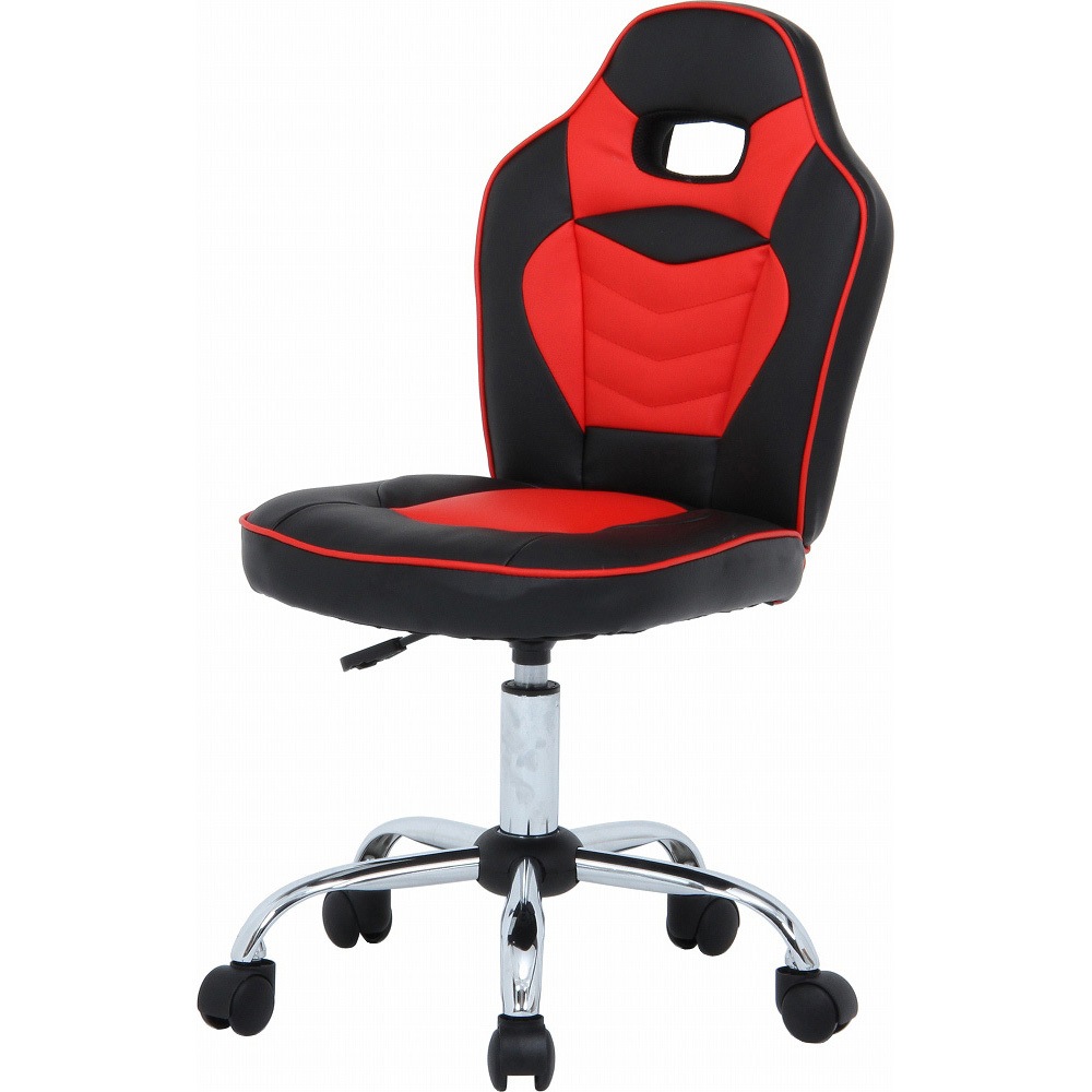 60700 レーシングチェア キッズ用 不二貿易 レッド色 高さ825～900mm幅