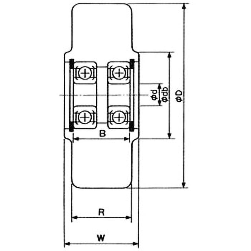 MC-VS75×32 MC車輪 MC-VSシリーズ 三菱ケミカルアドバンスドマテリアルズ(旧:ポリペンコ) 耐水性 ベアリング6200ZZ 外径75mm