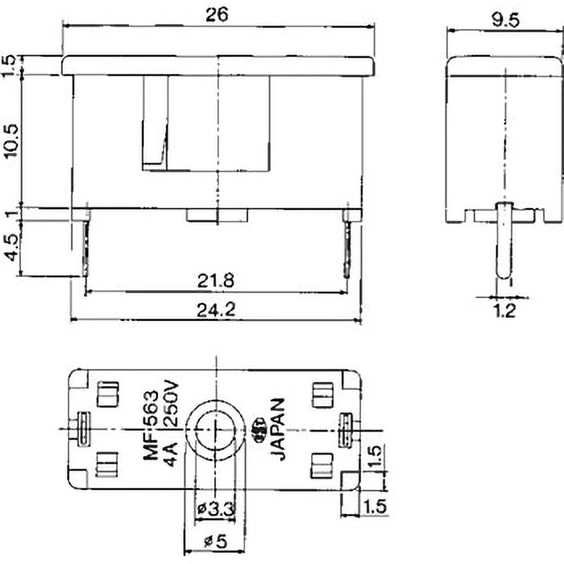 ルーフハング MF-520 中継型ヒューズホルダー MF-520 マル信無線電機 3A AC125V