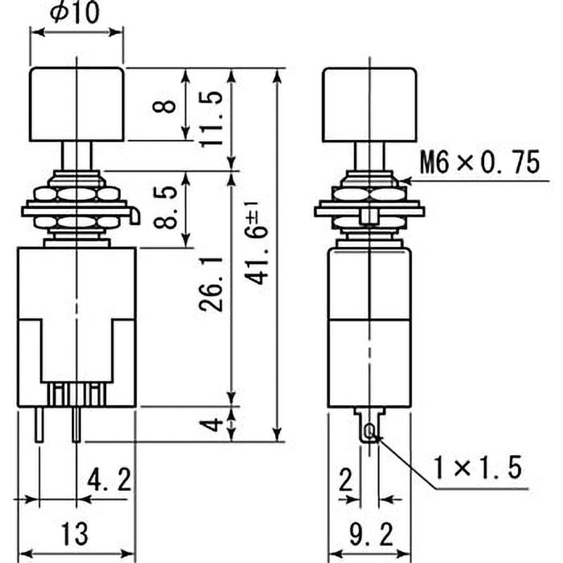 DS-196-K 押ボタンスイッチ DS-195/DS-196/MS-197 ミヤマ電器 非