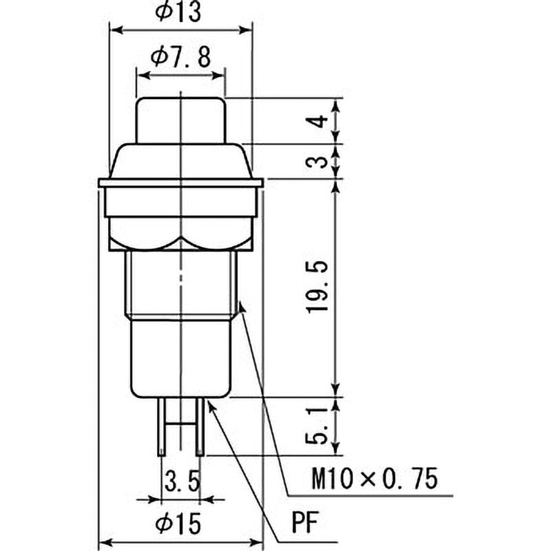 DS-282-K 押ボタンスイッチ DS-282/DS-283 ミヤマ電器 非照光式