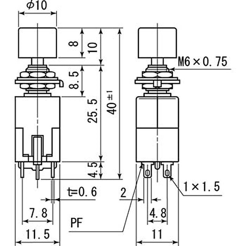 MS-300-K 押ボタンスイッチ DS-299/MS-300 ミヤマ電器 非照光式