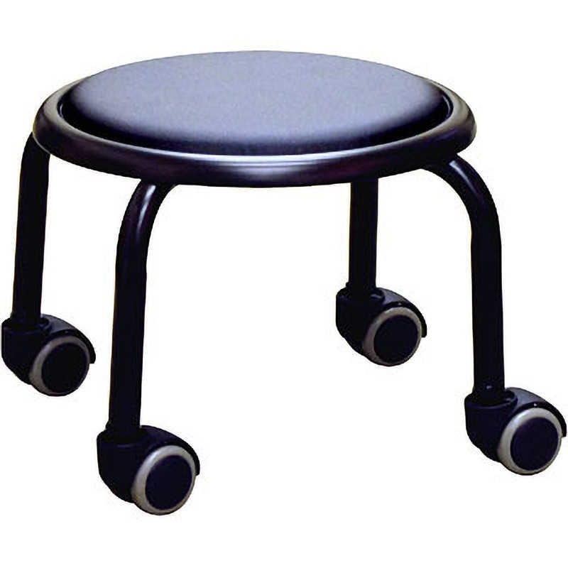 ルネセイコウ キャスタースツール ボン 日本製 完成品 LCS-445A ブラック・シルバー / 安全安心の国内メーカー直送便 ルネセイコウ キャスタースツール ボン 日本製 完成品 LCS-445A