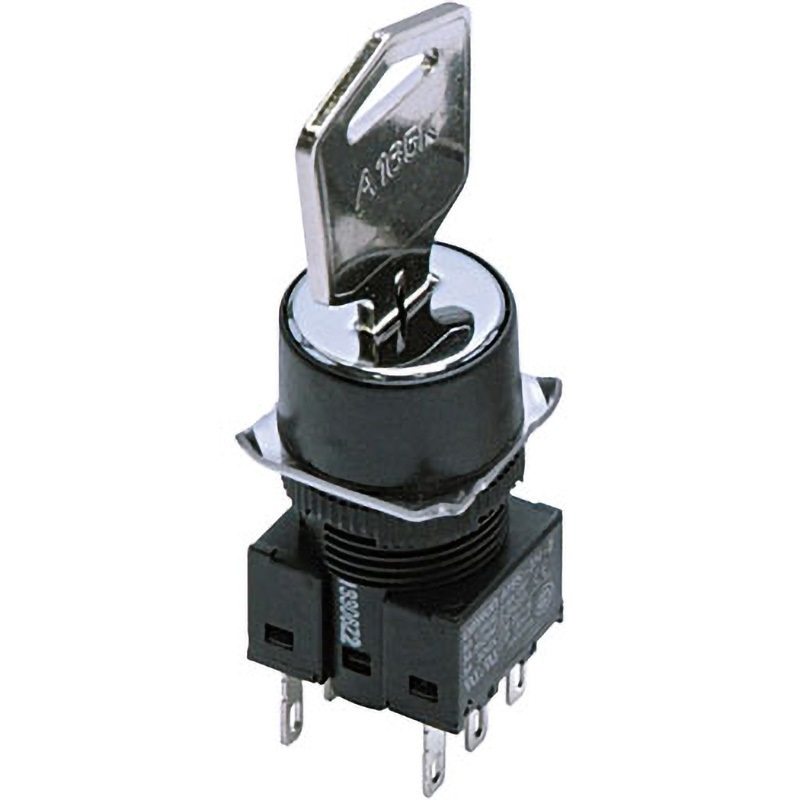 016 セット確認用 A165K-J2ML-2 キー形セレクタスイッチ(長方形)(丸胴形Φ16) A165K