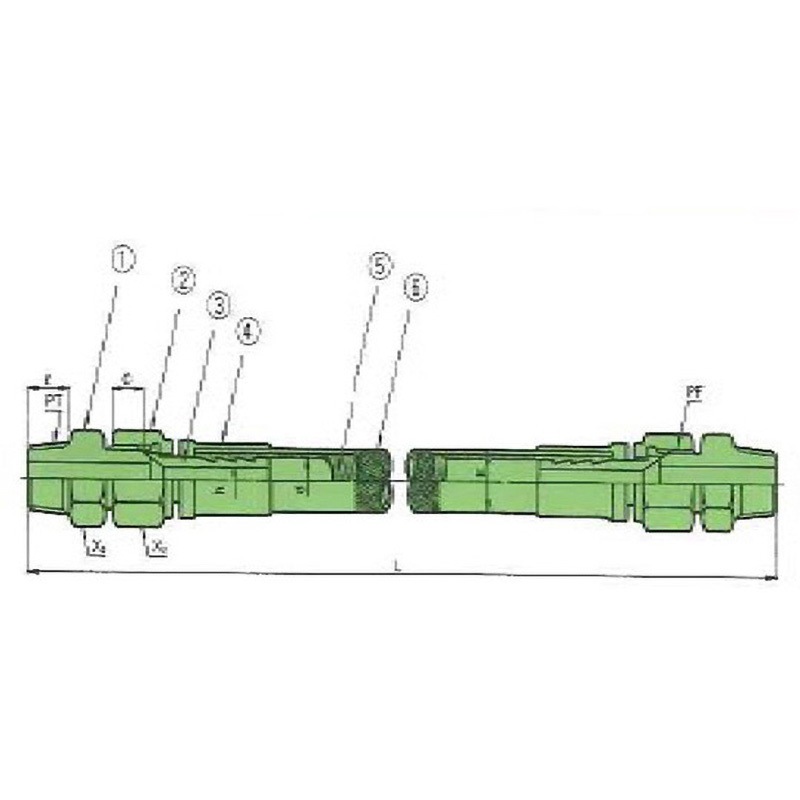 00I-108-01 USL中圧用ホース PFAストレートチューブ 00Iシリーズ ユニバーサル 種別6A×1m   00I-108-01