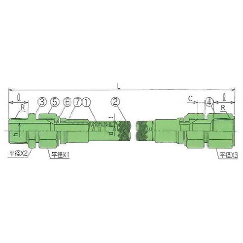 00I-116-01 USL低圧用ホース PFAコルゲーションチューブ 00Iシリーズ ユニバーサル 種別15A×1m   00I-116-01