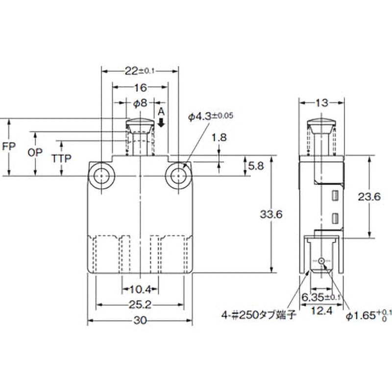 D2D-1002 ドア用電源スイッチ(ねじ取りつけ) D2D omron(オムロン