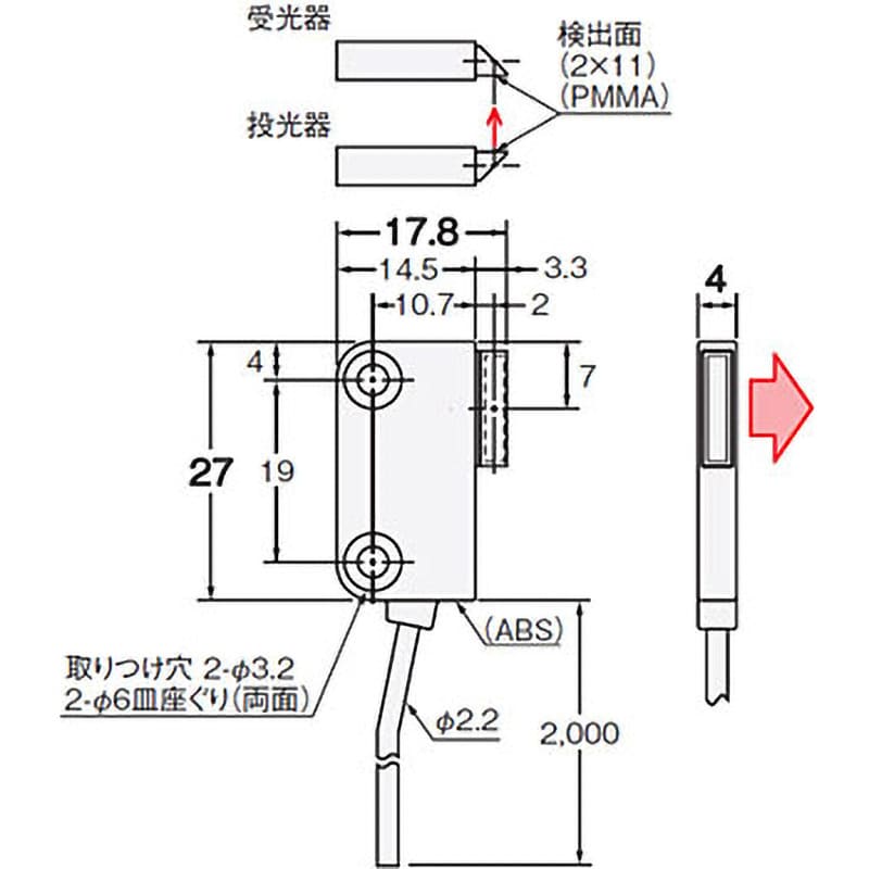 E32-T16J 2M ファイバユニット E32シリーズ 透過形 1本 オムロン(omron