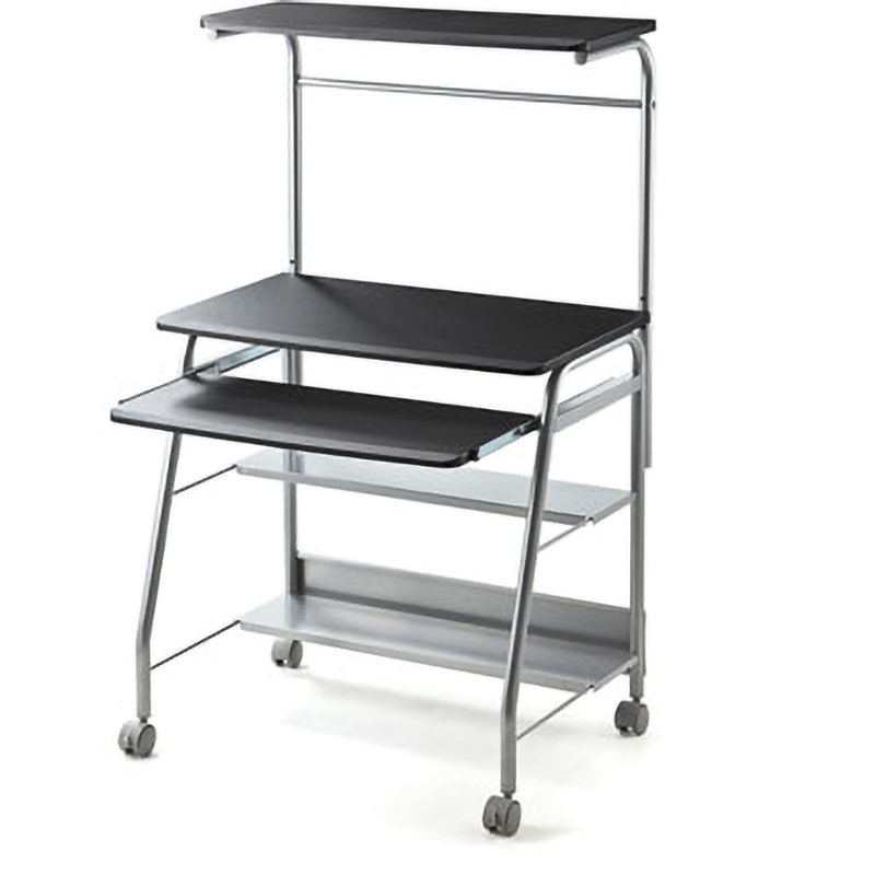 100-DESK017BKN パソコンデスク サンワダイレクト キャスターあり ブラック色 間口750mm奥行528mm高さ1100～1250mm  100-DESK017BKN