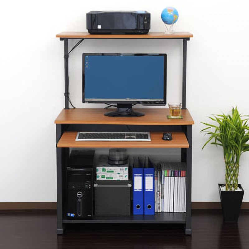 100-DESK065 パソコンデスク サンワダイレクト キャスターあり 木目調