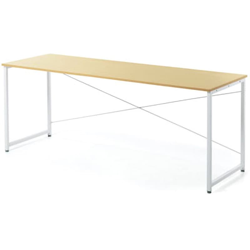 100-DESKF007LBR シンプルデスク サンワダイレクト 木(メラミン