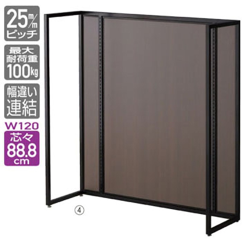 61-15-8-5 UR120 中央片面タイプ パネル付き アズワン 荷重100kg 本体 R柄パネル  1セット 61-15-8-5