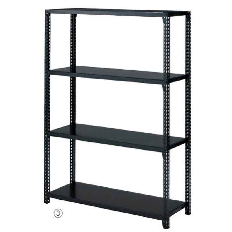 61-67-7-3 ストレージシェルフ スチール棚4段展開 ボルトレスタイプ アズワン 奥行455mm 本体 幅1285mm高さ1800mm  61-67-7-3