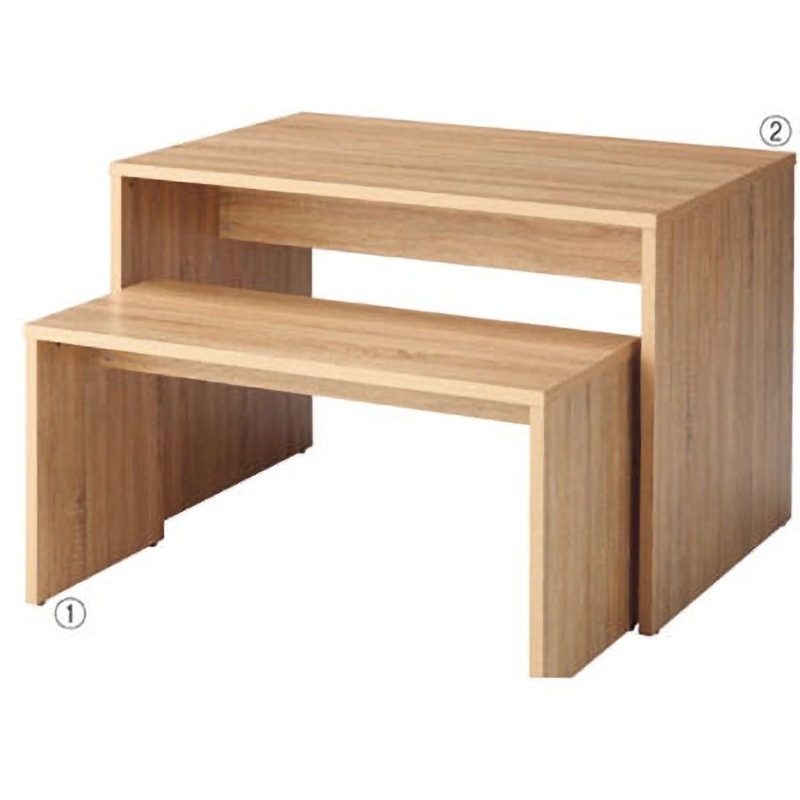 61-84-10-2 木製コの字型ネストテーブル アズワン 耐荷重30kg