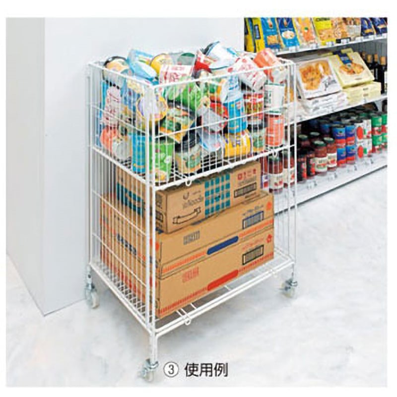 61-113-7-3 ワイヤー2段ワゴン アズワン 耐荷重10kg/段 幅60cm奥行45cm高さ85cm  61-113-7-3 12,506円