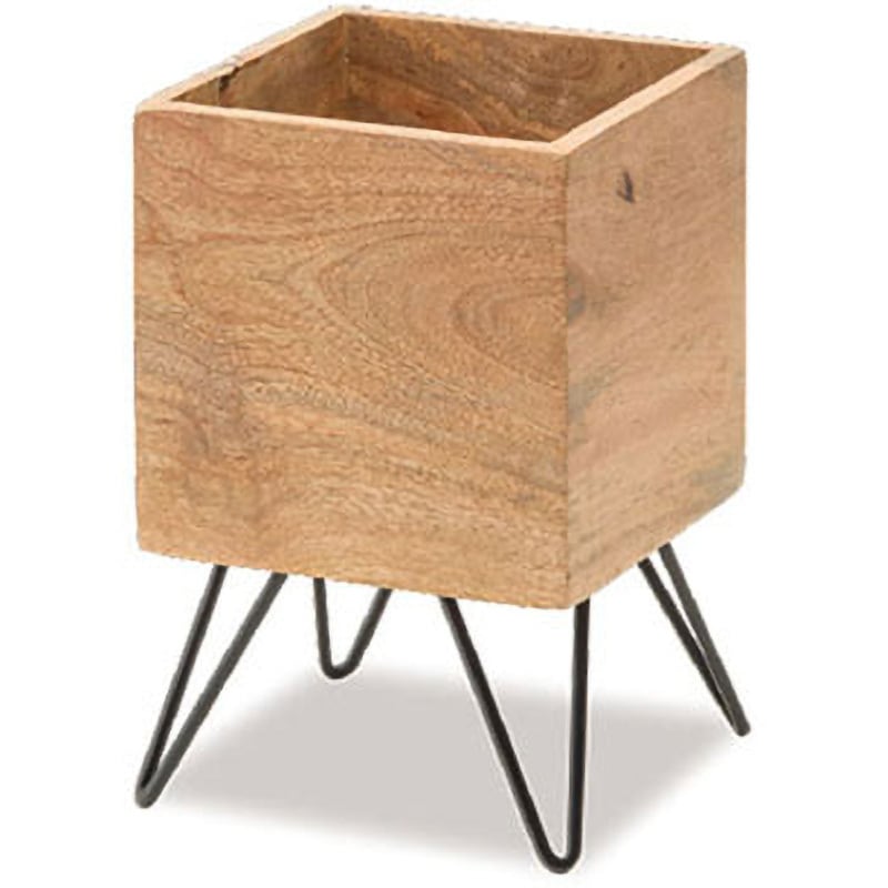 41304 キューブポットスタンド ポッシュリビング アイアン/マンゴーウッド