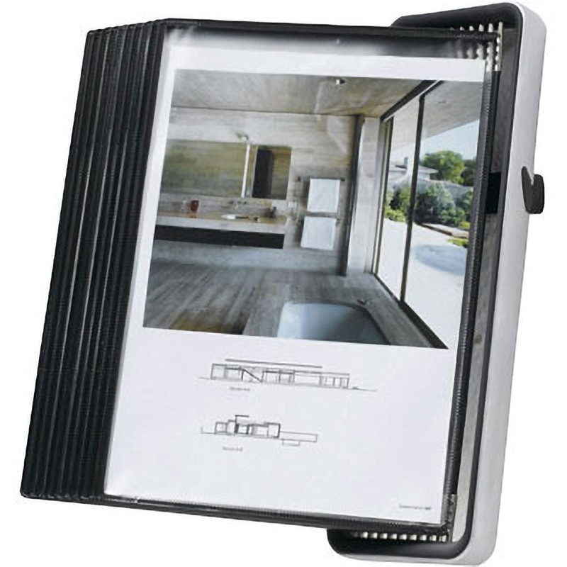 714507 掲示用ファイルスタンド VEO tarifold 黒色 A4タテ型サイズ