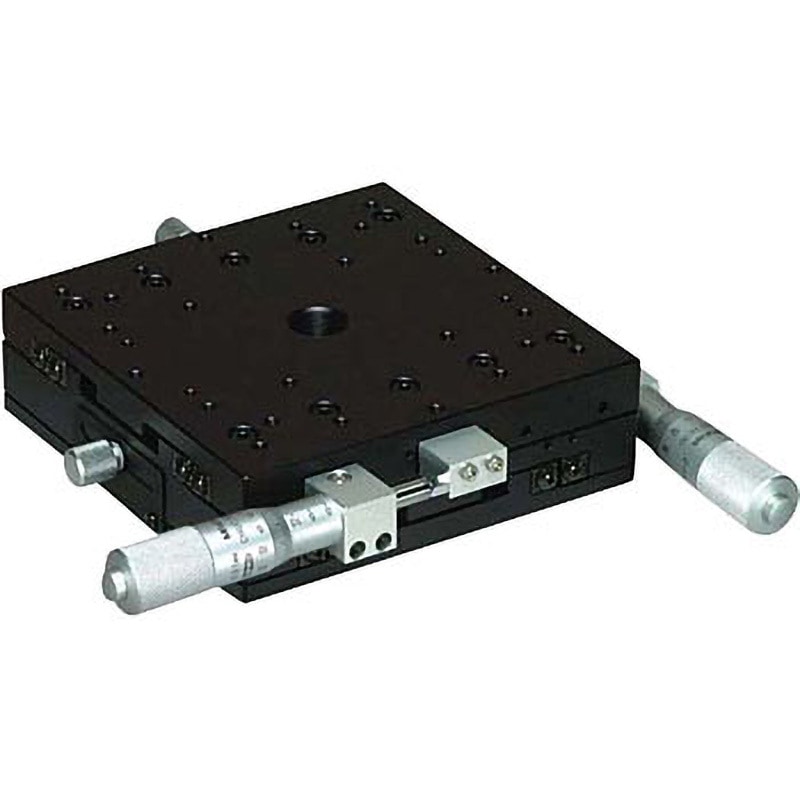 LD-149-R1 X・Y軸スリムステージ 125×125(鉄製) 中央精機 送り方式MHN1-25T(標準マイクロメータ) 逆サイド   LD-149-R1