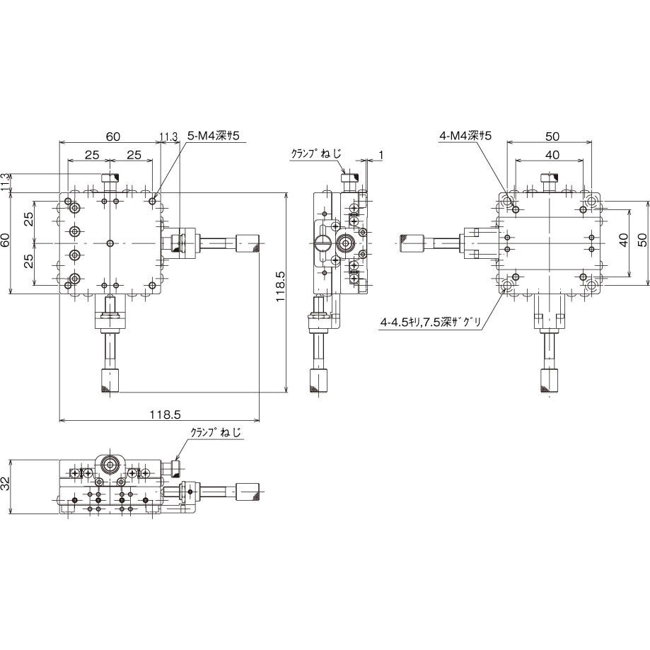 LD-6042-C6 ハイグレードXYステージ 60×60(標準型) 中央精機 センター