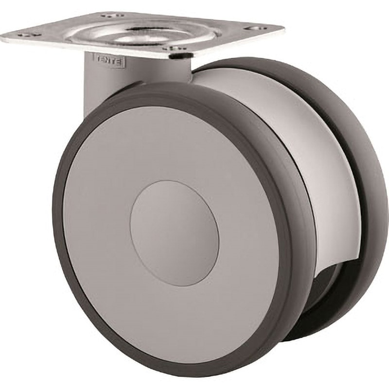 5940UAP150P63 高性能旋回双輪キャスター LINEA(ポリウレタン車) テンテキャスター グレー色 樹脂製 許容荷重147daN 車輪径150mm取付高176mm  5940UAP150P63 19,866円