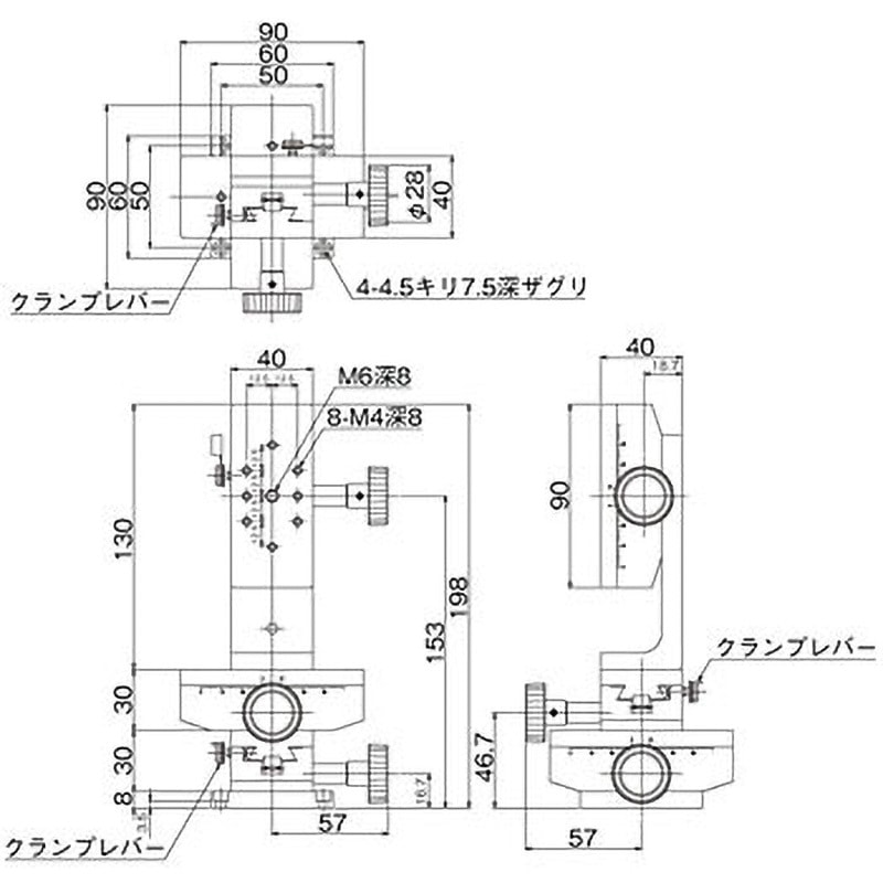 LT-912 DT XYZ軸ステージ 40×90 中央精機 片ハンドル - 【通販