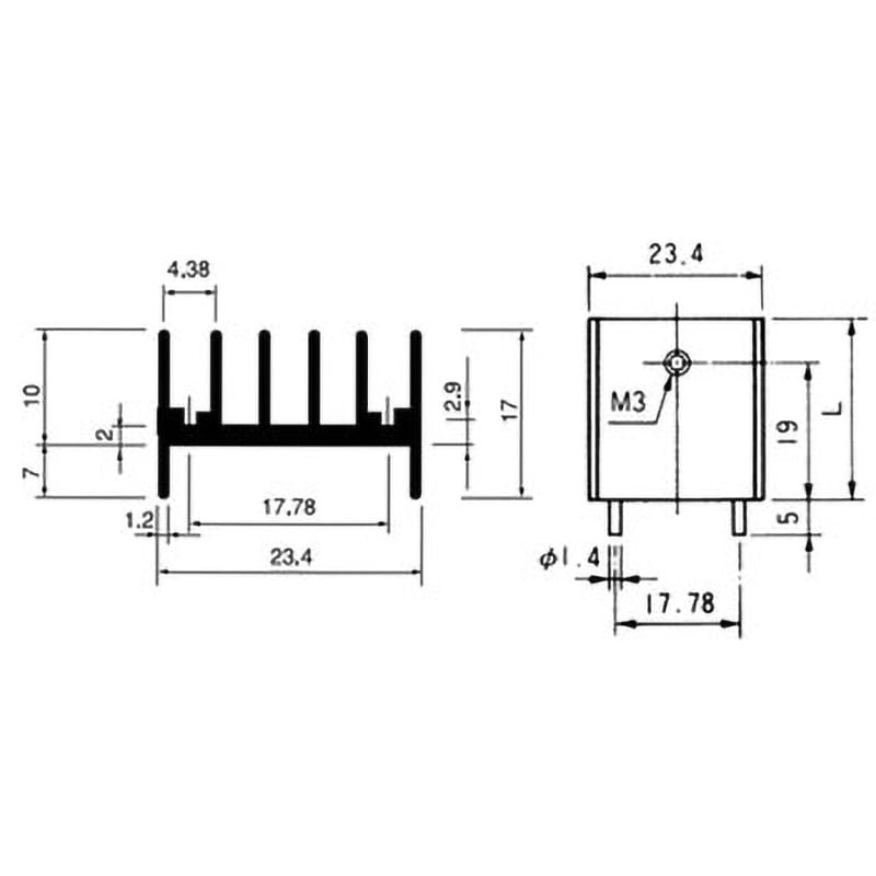 BPUH23-25 ソルダーマウンティングピン付FIN PUシリーズ 水谷電機工業