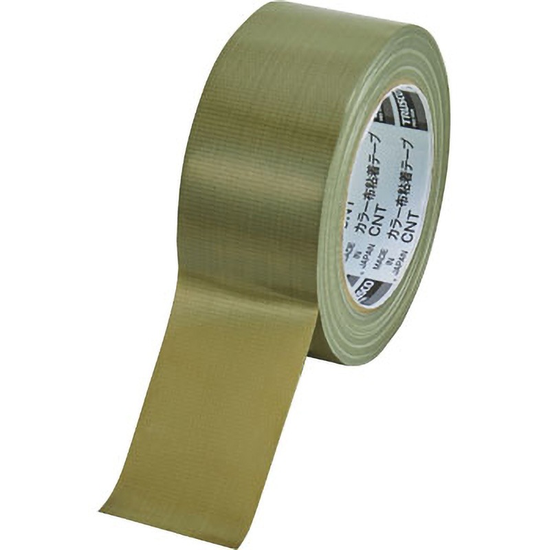 CNT-5025-OD カラー布粘着テープ(厚み0.22mm) TRUSCO オリーブドラブ色