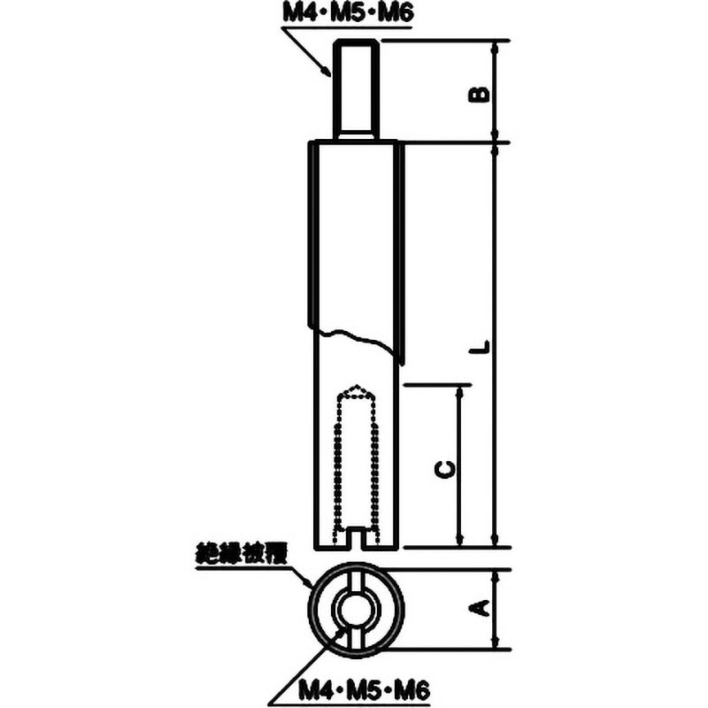 ZMSP-4-100 絶縁丸サポーター TRUSCO ねじ径M4全長100mm 1セット