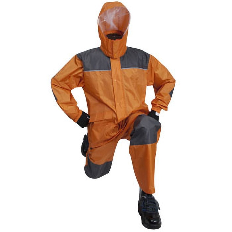 （まとめ）川西工業 レインウェア（男女兼用）雨職人 オレンジ Sサイズ 3530-OR-S 1着〔×3セット〕(代引不可)