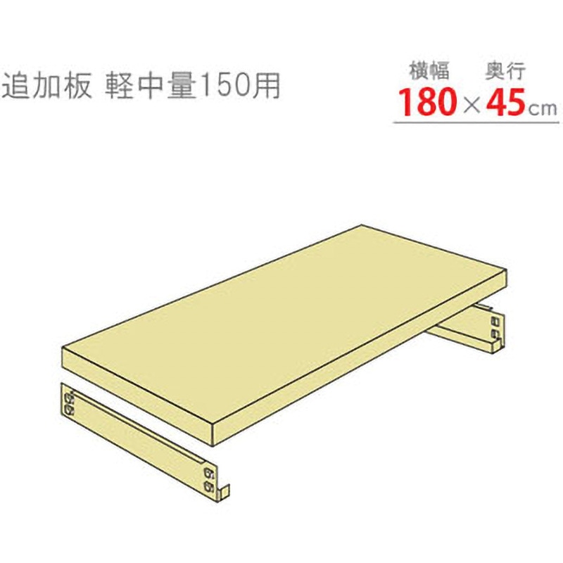 T150K18045I 追加板 軽中量棚150kg キタジマ アイボリー色 間口1800mm  T150K18045I
