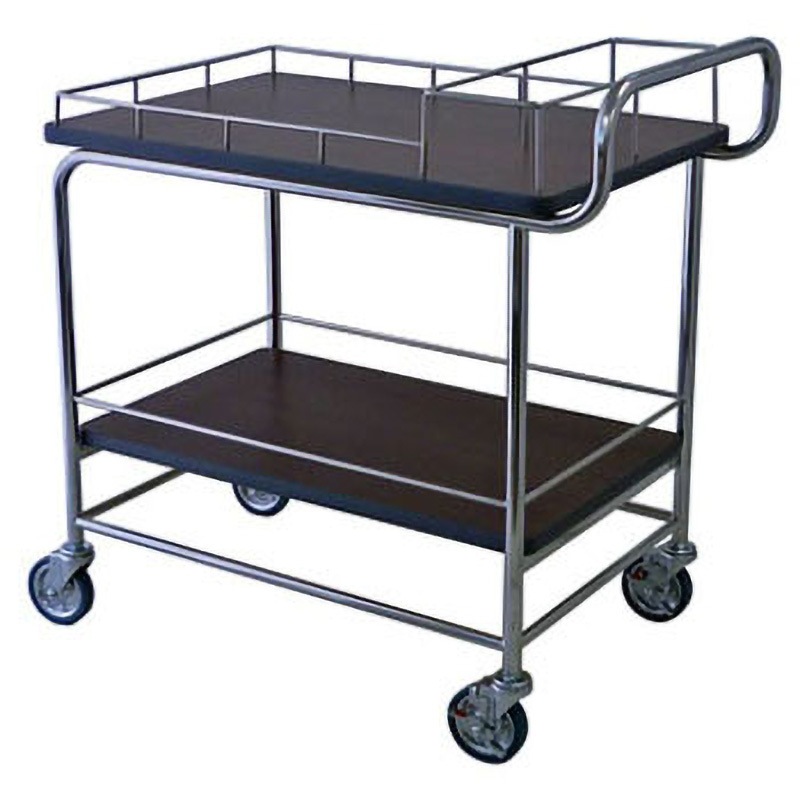 SW-12-E 木目調サービスワゴン 2段 ボトルラック付 1台 スギモト産業 【通販モノタロウ】