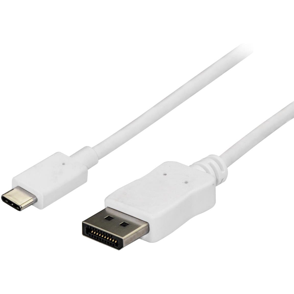 CDP2DPMM6W USB Type-C - DisplayPort変換ケーブル 1.8m 4K/60Hz ホワイト StarTech.com 高さ10mm  CDP2DPMM6W