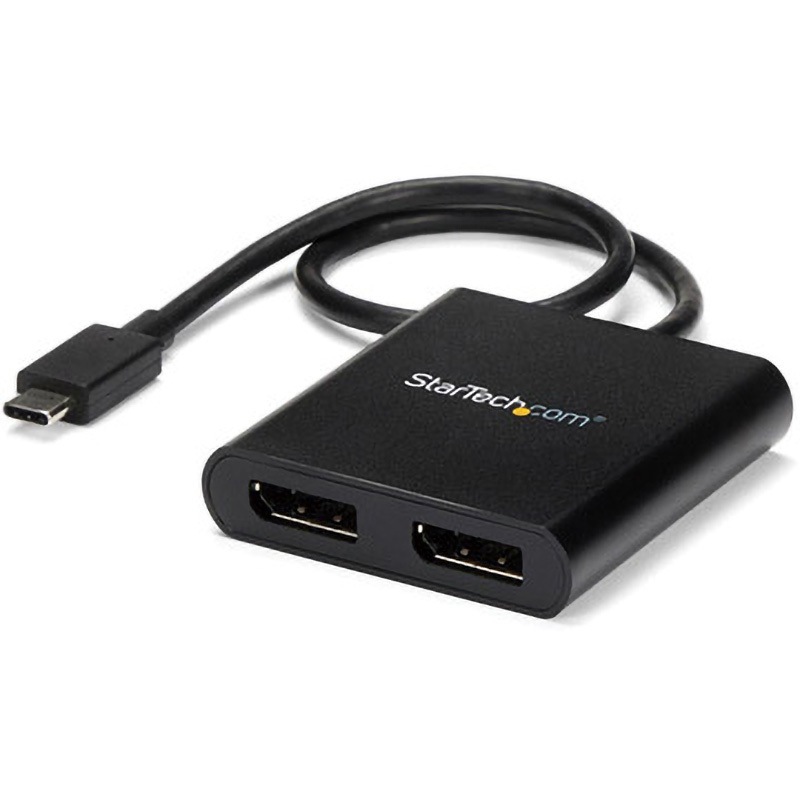MSTCDP122DP USB-C - 2x DisplayPort 1.2 変換アダプター/4K30Hz/デュアルモニター/30cm一体型ケーブル/Windowsのみ/MSTハブ/マルチモニター ディスプレイポート 分配器/Type-C ディスプレイアダプター 1個 StarTech.com 【通販モノタロウ】