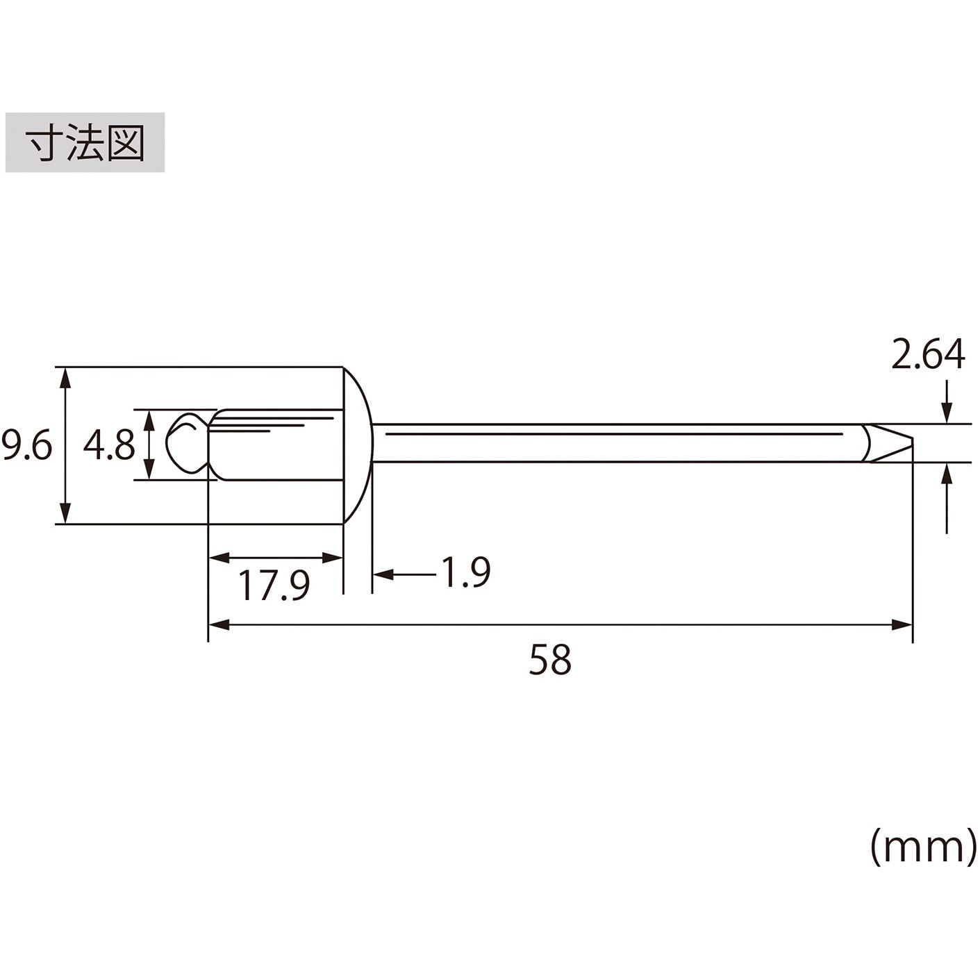 NTA68 エビ ブラインドリベット (アルミニウム/ステンレス NTA68 エビ ブラインドリベット (アルミニウム/ステンレス