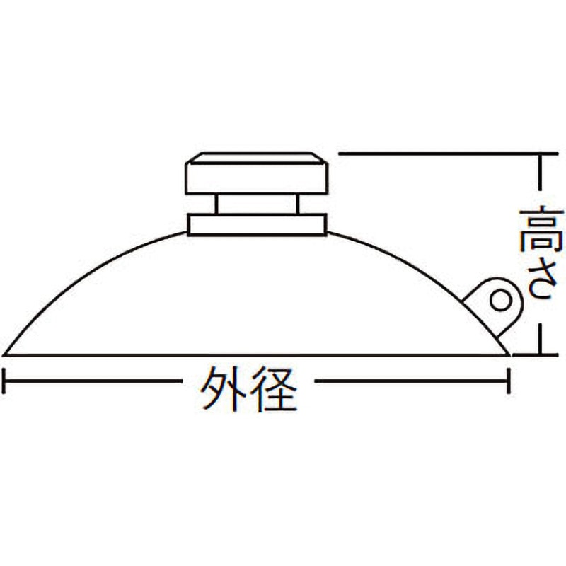 QC-025 吸盤 丸型 光 ゴム足 横溝タイプ 透明色 1個 QC-025 - 【通販
