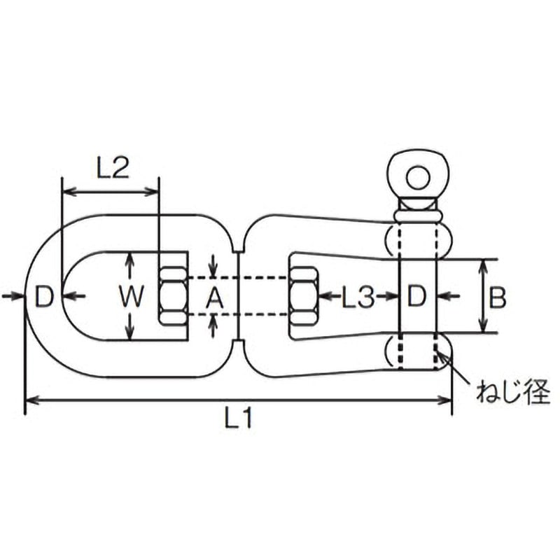 B298 シングルシャックル ステンレス製 1個 水本機械製作所
